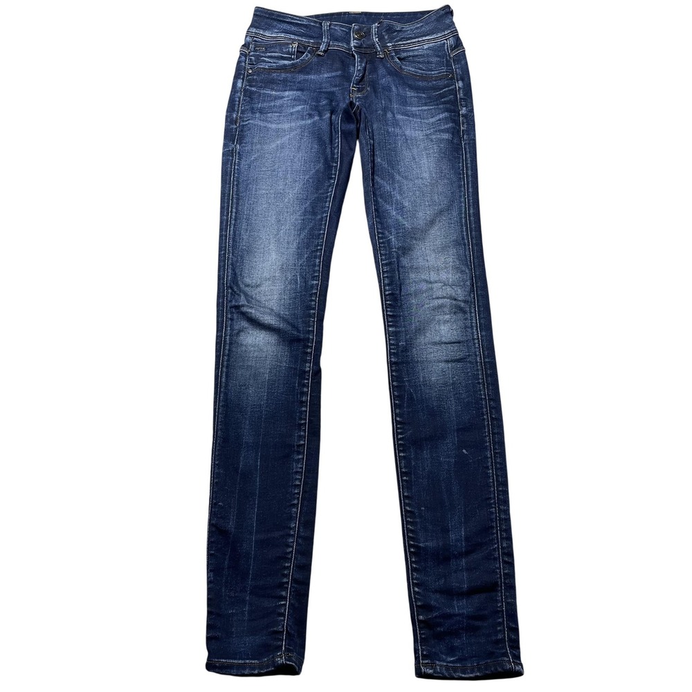 G-Star RAW Lynn Mid Skinny Jeans Womens 25x32 Blue Med Wash Slim Denim Pants
